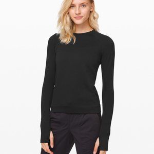 Lululemon black Restless Pullover long sleeve top with thumbholes